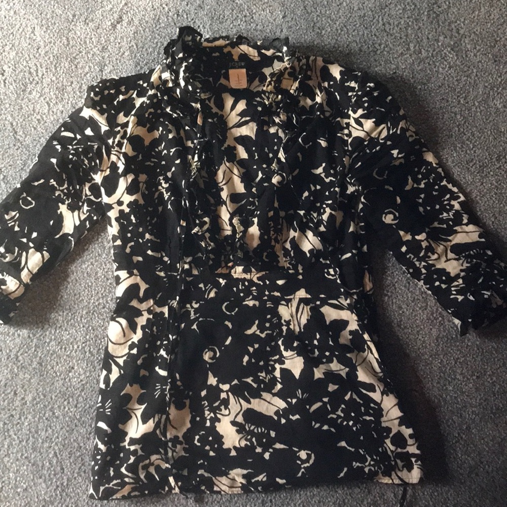 Black and white J Crew blouse
